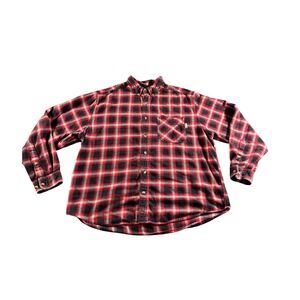 Woolrich Red Black Plaid Flannel Shirt Men Button Up Long Sleeve Cozy Warm SZ XL
